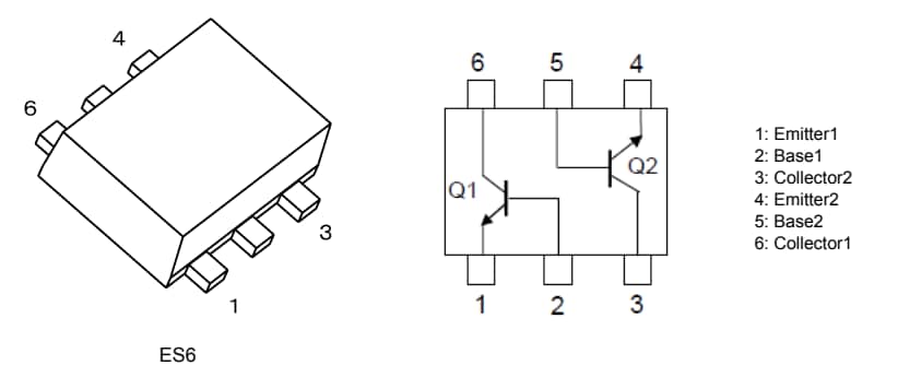 Technische Zeichnung - Toshiba HN1x Bipolartransistoren